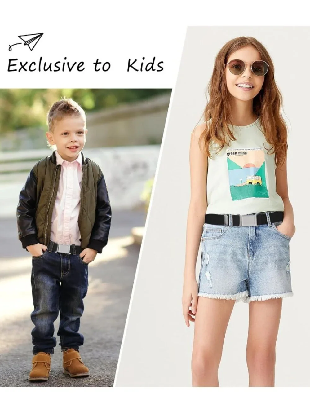 3 PCS Adjustable Magnetic Kids Belts - Soft Elastic Fit for Easy Self-Dressing